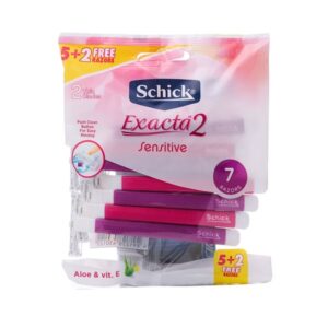 تیغ اصلاح زنانه 2 تیغه مدل Exacta 2 پوست حساس 7 عددی شیک