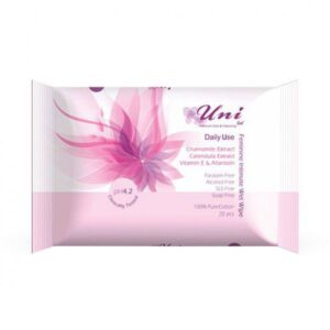 دستمال مرطوب و معطر پاک کننده بابونه بانوان 20 برگی یونی لد