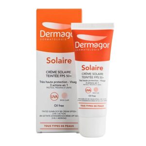 ضد آفتاب رنگی فاقد چربی 3 در 1 +SPF50 درماگور