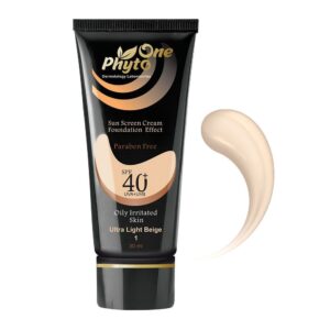 ضد آفتاب کرم پودری مناسب پوست چرب SPF40 بژ طبیعی فیتو وان