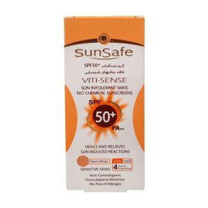 ضد آفتاب بژ طبیعی فاقد جاذب شیمیایی SPF50 سان سیف