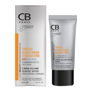 ضدآفتاب رنگی پوست مختلط تا چرب گلد بژ SPF52 سی بی
