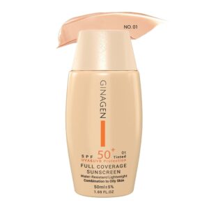 ضدآفتاب رنگی SPF 50 مخصوص پوست چرب شماره 01 ژیناژن