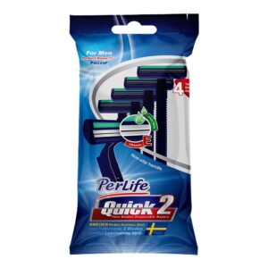 تیغ خودتراش مردانه 2 لبه کوییک 4عددی پرلایف