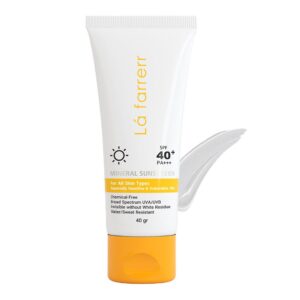 ضد آفتاب مینرال بی رنگ SPF40 مناسب انواع پوست لافارر