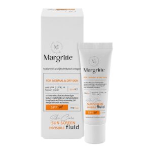 ضد آفتاب بی رنگ مناسب پوست خشک و نرمال + SPF50 مارگریت