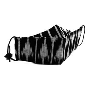 ماسک پارچه ای چهار لایه ایکات مشکی آپامه