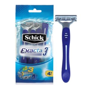 تیغ اصلاح مردانه 3 تیغه مدل Exacta 3 بسته 4 عددی شیک