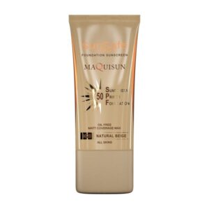 ضد آفتاب کرم‌پودری بژ طبیعی مکی‌سان SPF50 N20 سان سیف