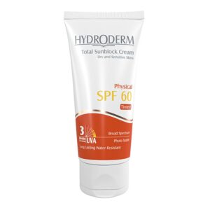 ضد آفتاب فیزیکال رنگی SPF60 بژ تیره هیدرودرم