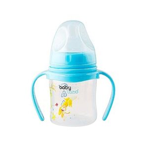 شیشه شیر دهانه عریض ارتودنسی دسته‌دار آویز 150 میل بیبی لند